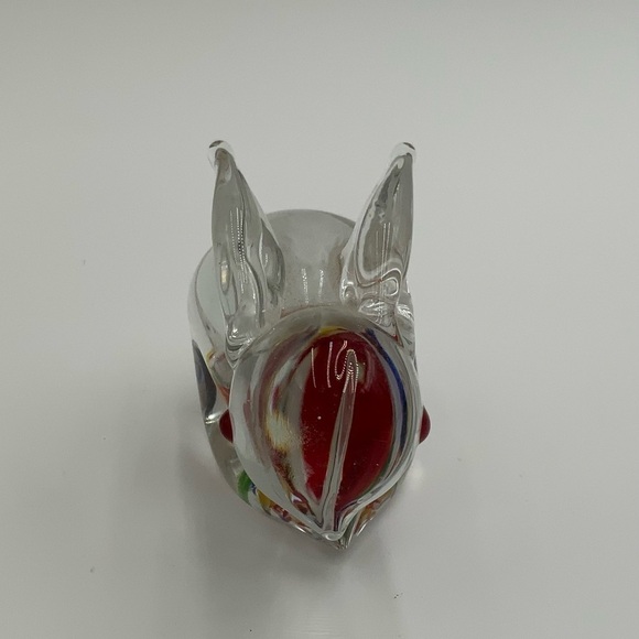 Small Art Glass Paperweight Bunny Rabbit Millefiori Flawless - Picture 2 of 6